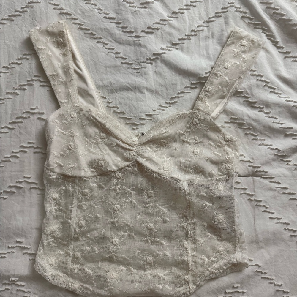 Kimchi Blue Cream Lace Floral Top